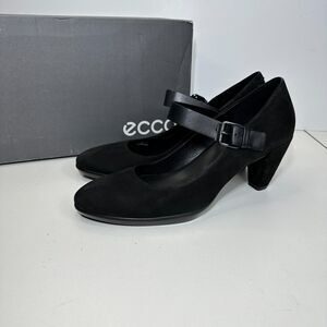 Ecco Shape 55 Plateau Mary Janes Pumps Black Women's Size 9-9.5/EU 40 NWB Buckle